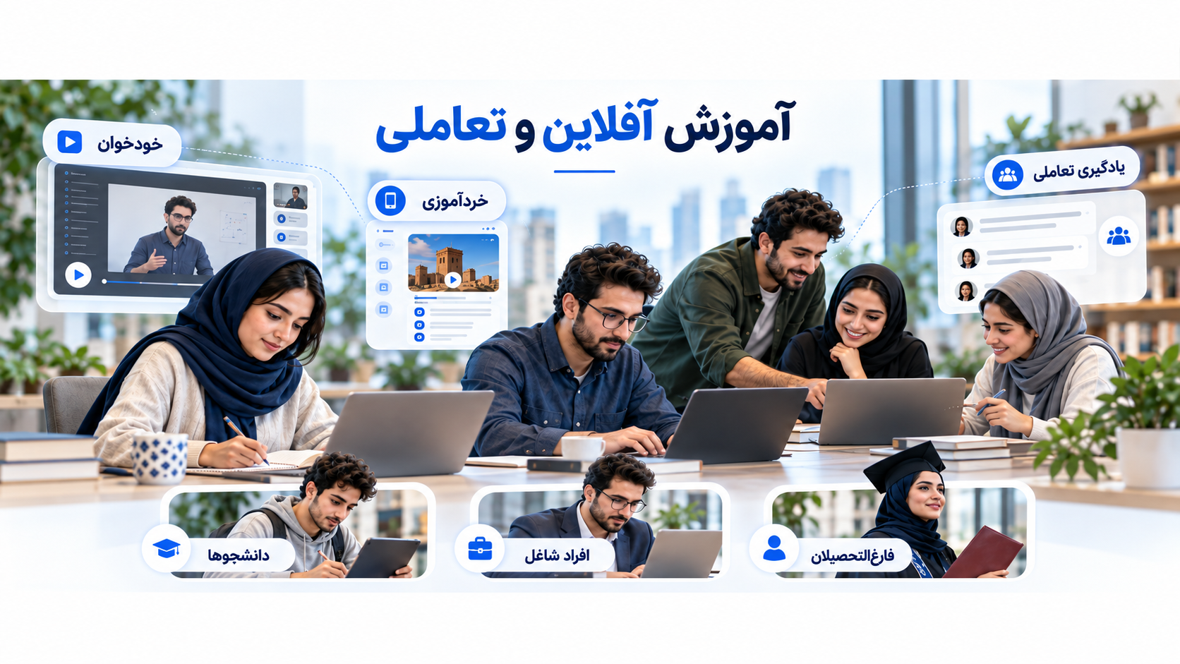 1- آموزش آفلاین و تعاملی